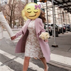 Xscape Women's Long Sleeve Raised Floral Lace Midi Length Dress
